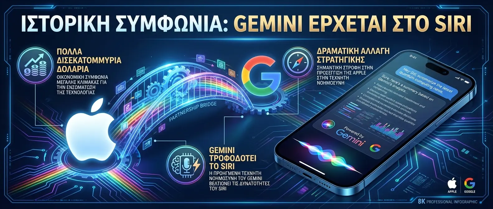 Apple CEO Tim Cook and Google executives shaking hands over historic AI partnership deal