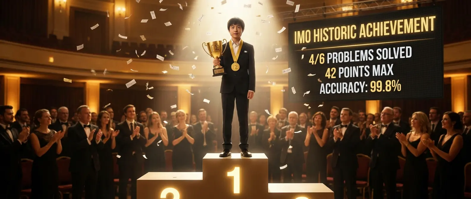 International Mathematical Olympiad gold medal representing AI's breakthrough achievement in mathematics