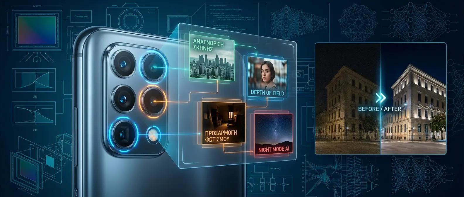 AI camera technology demonstrating intelligent photography and scene recognition