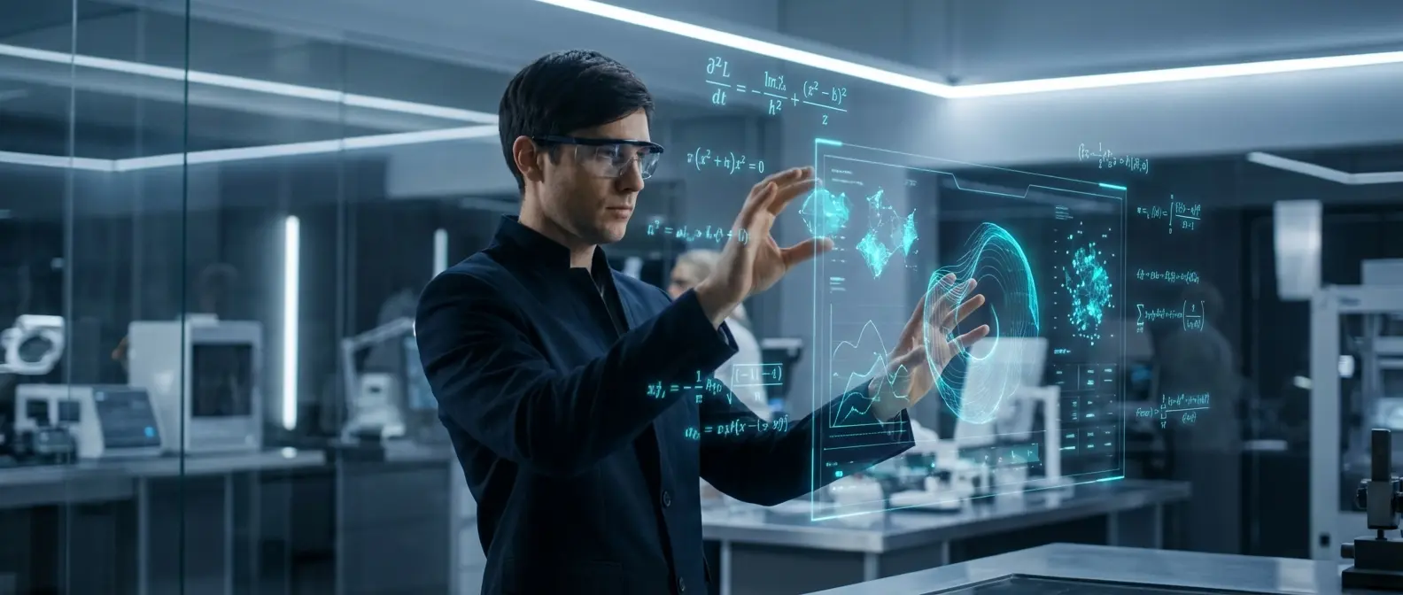 Family in 2126 living harmoniously with AI companions in smart adaptive home environment