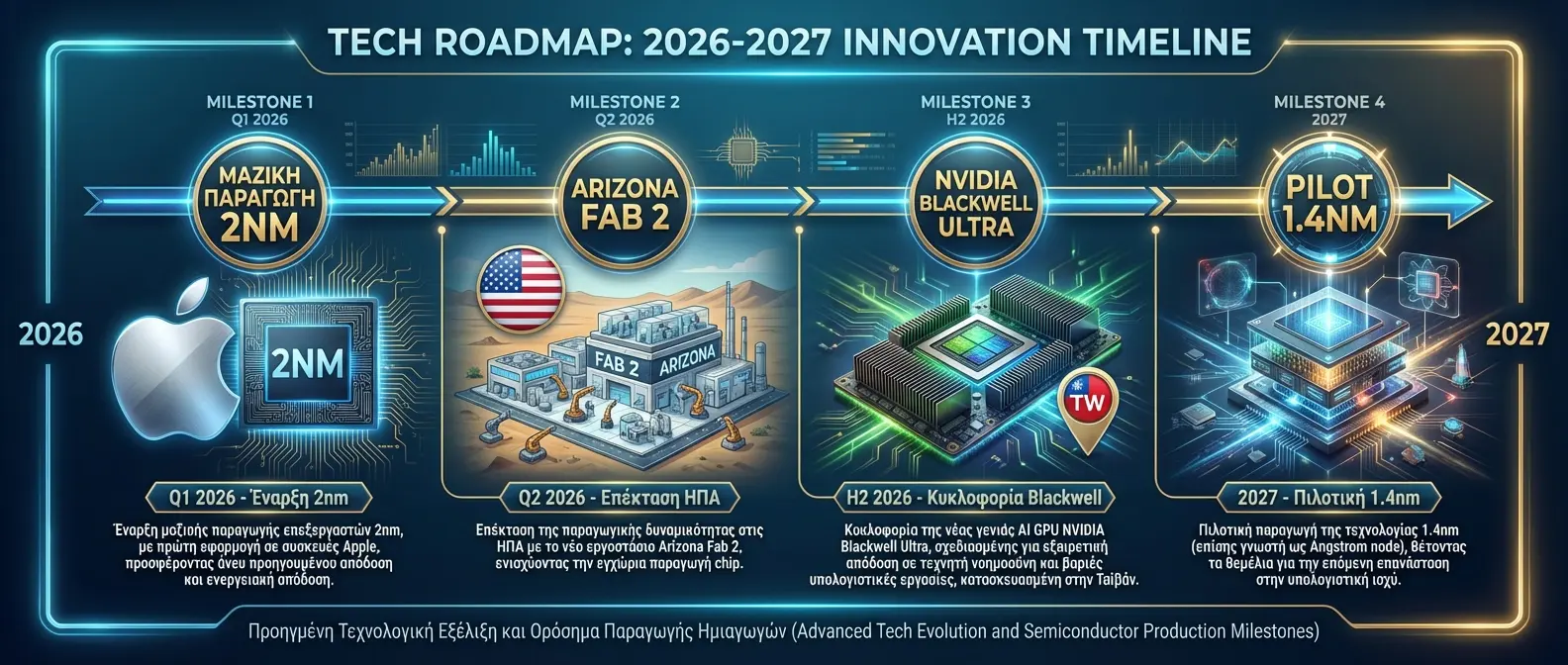 Timeline επενδυτικού προγράμματος TSMC 2026-2027 για επέκταση παραγωγικής δυναμικότητας
