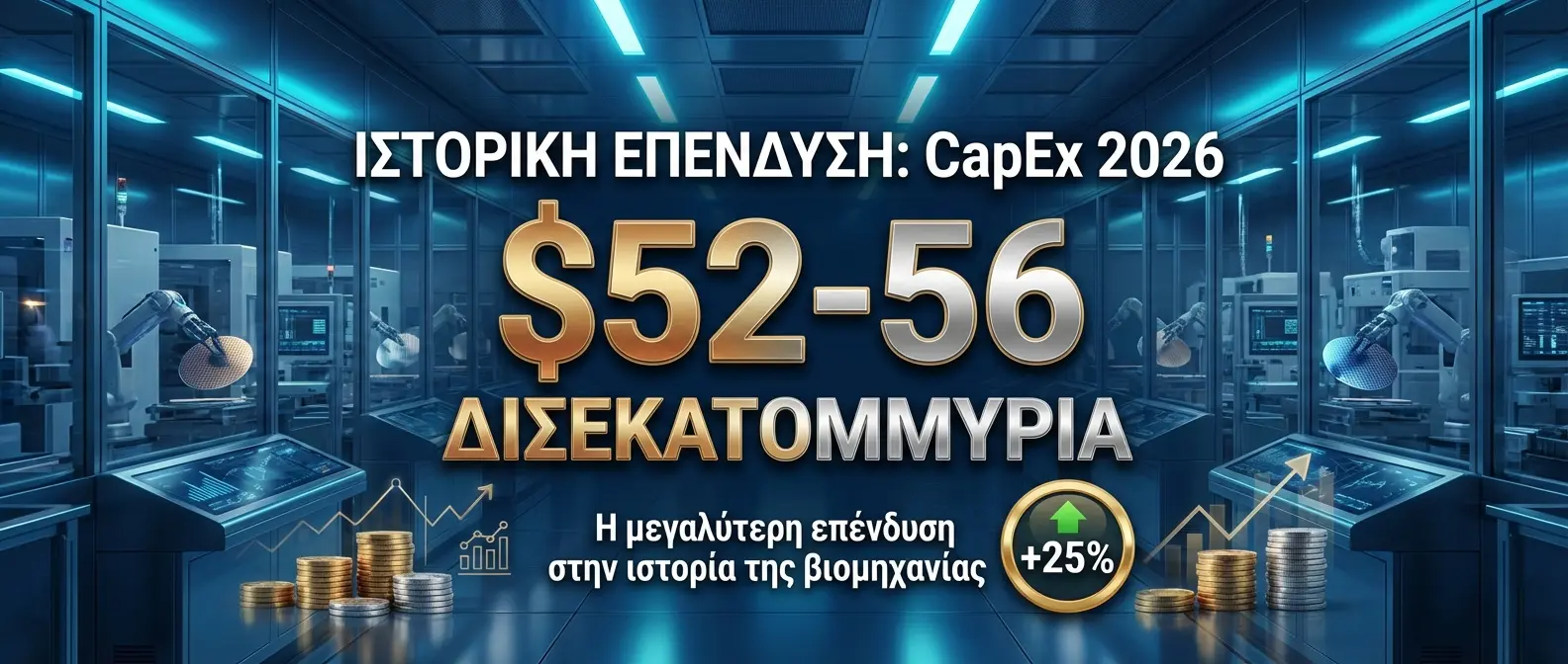 Γράφημα κεφαλαιουχικών επενδύσεων TSMC: $52-56 δισεκατομμύρια για AI infrastructure