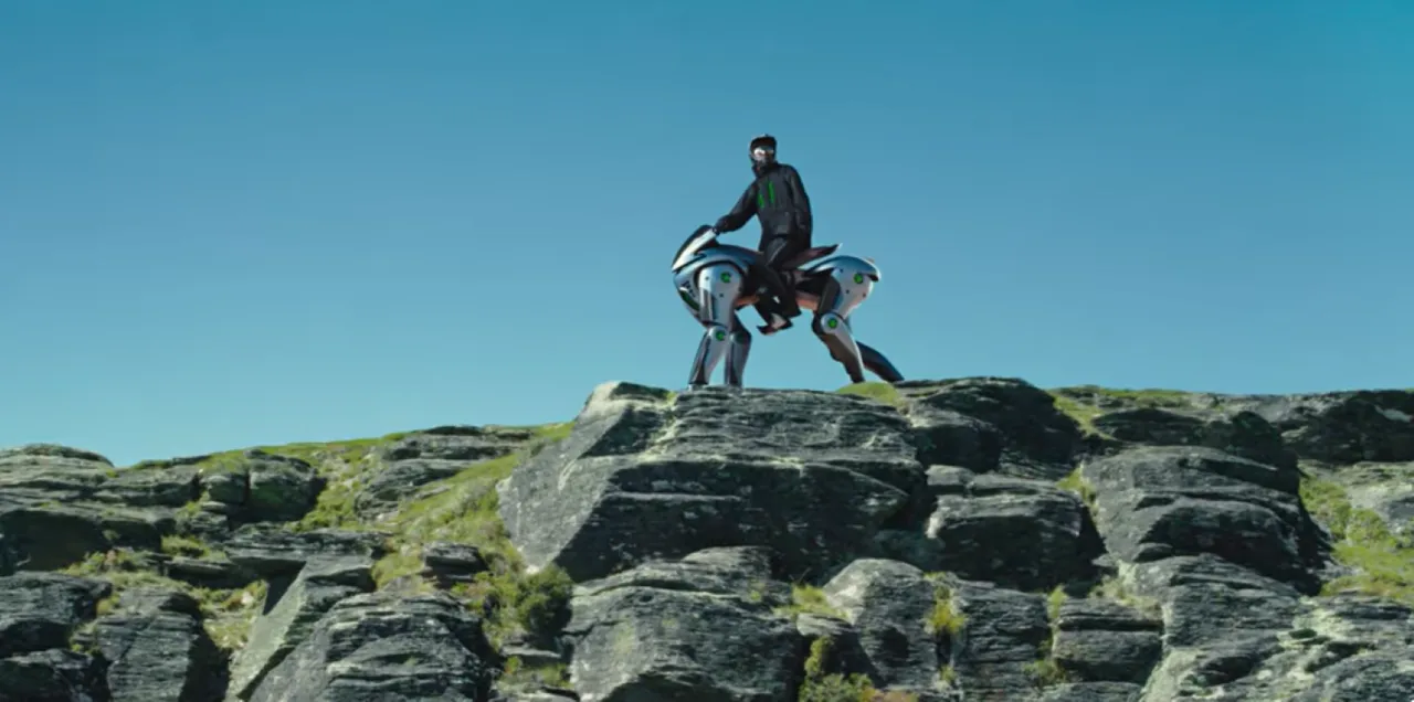 Close-up view of Kawasaki Corleo robotic legs and articulated hooves showing advanced engineering