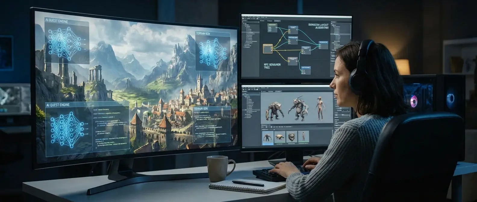 Before and after comparison of AI-enhanced graphics and visual effects