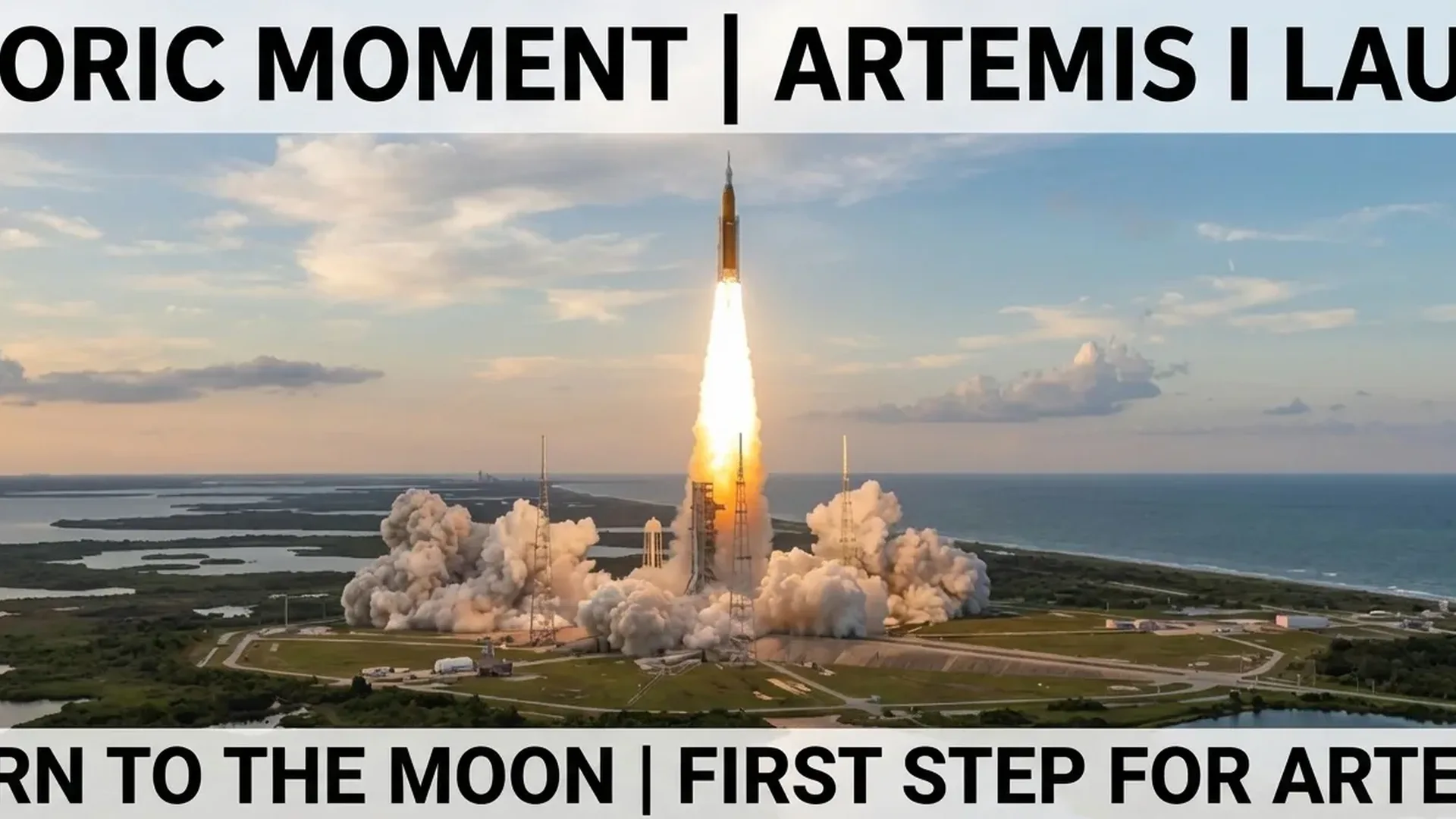 NASA SLS rocket being transported to Launch Pad 39B for Artemis I mission