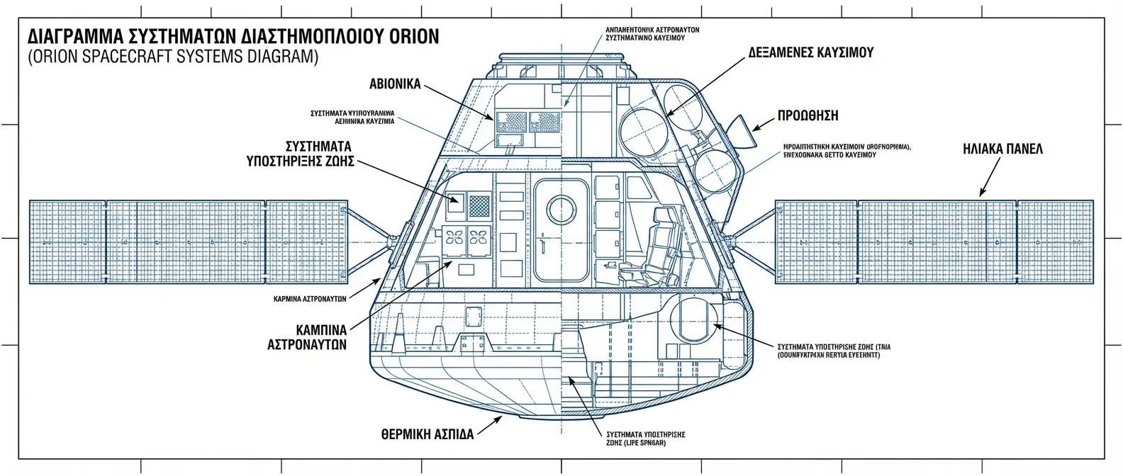 Διάγραμμα συστημάτων του διαστημοπλοίου Orion
