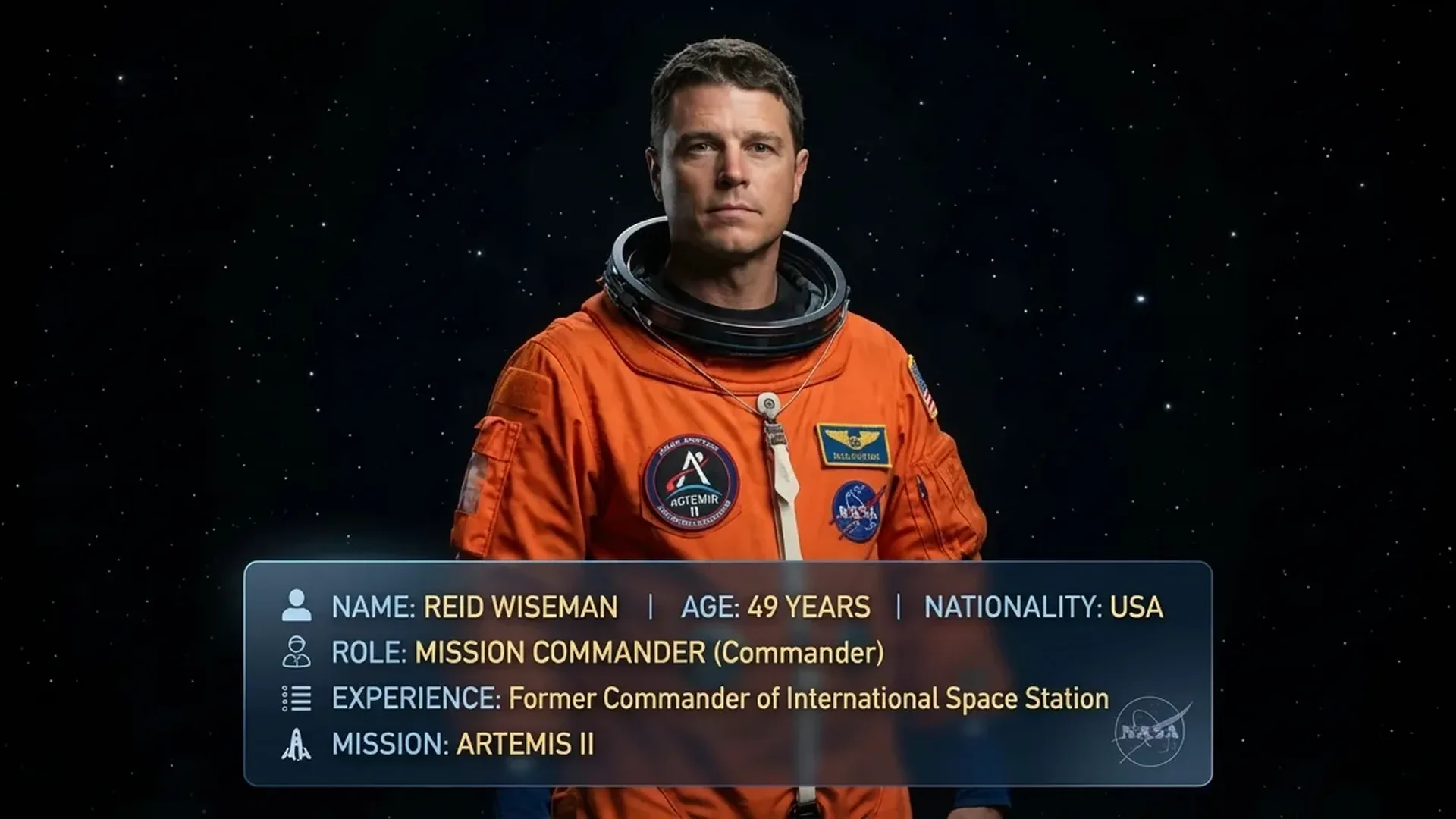 Reid Wiseman, experienced astronaut and commander of the historic Artemis II lunar mission
