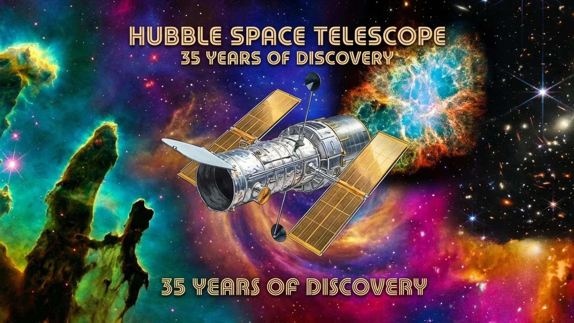 Hubble Space Telescope floating in Earth's orbit with solar panels extended against the backdrop of space