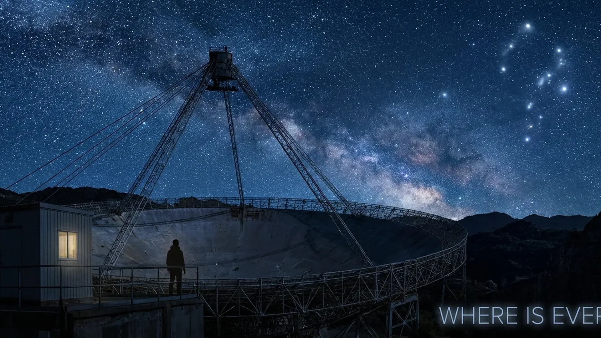 Illustration of the Fermi Paradox showing empty space with distant stars and galaxies, representing the cosmic silence despite billions of potentially habitable worlds