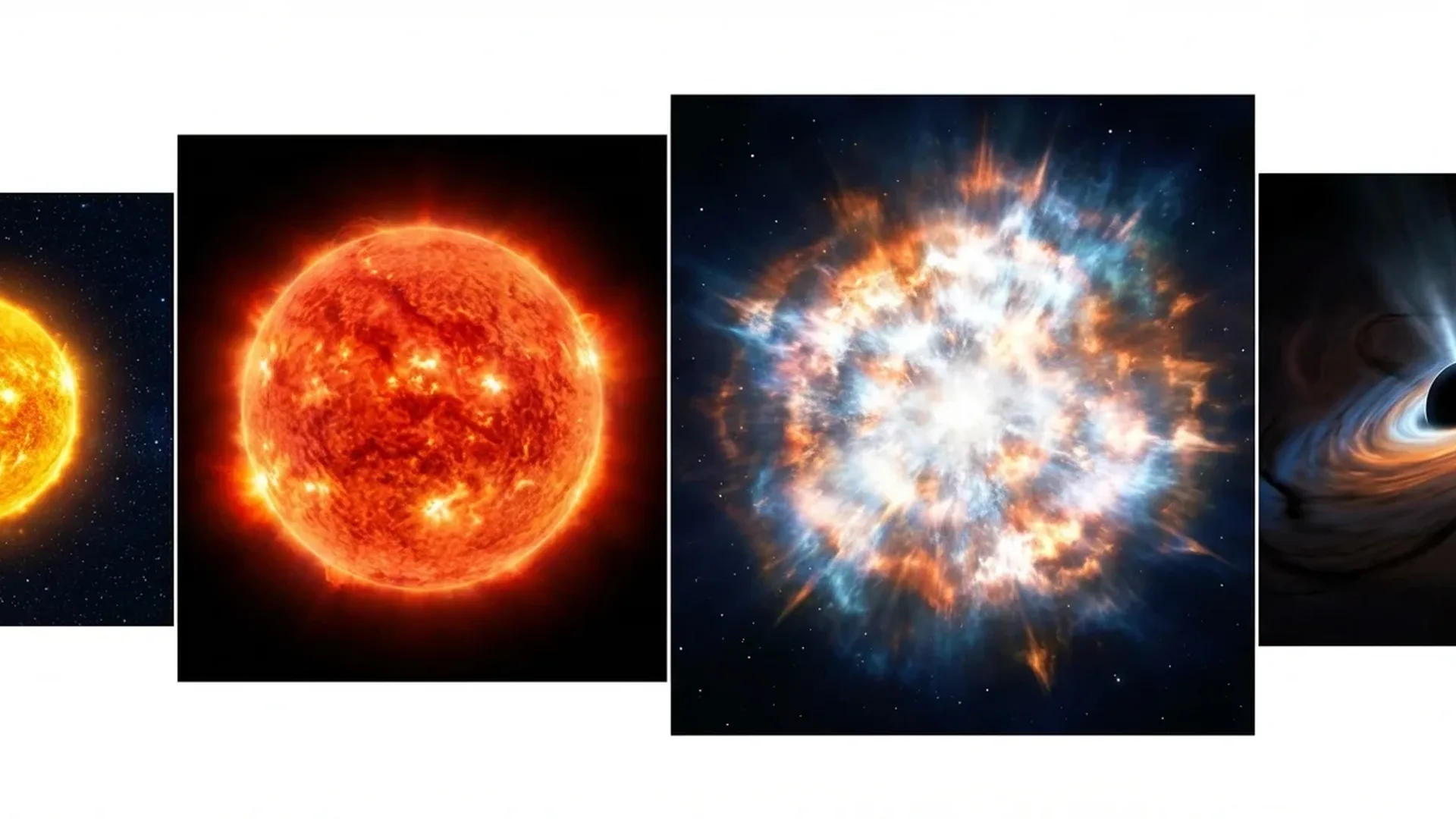 Διάγραμμα εξέλιξης και θανάτου των αστεριών ανάλογα με τη μάζα τους, από λευκούς νάνους έως μαύρες τρύπες