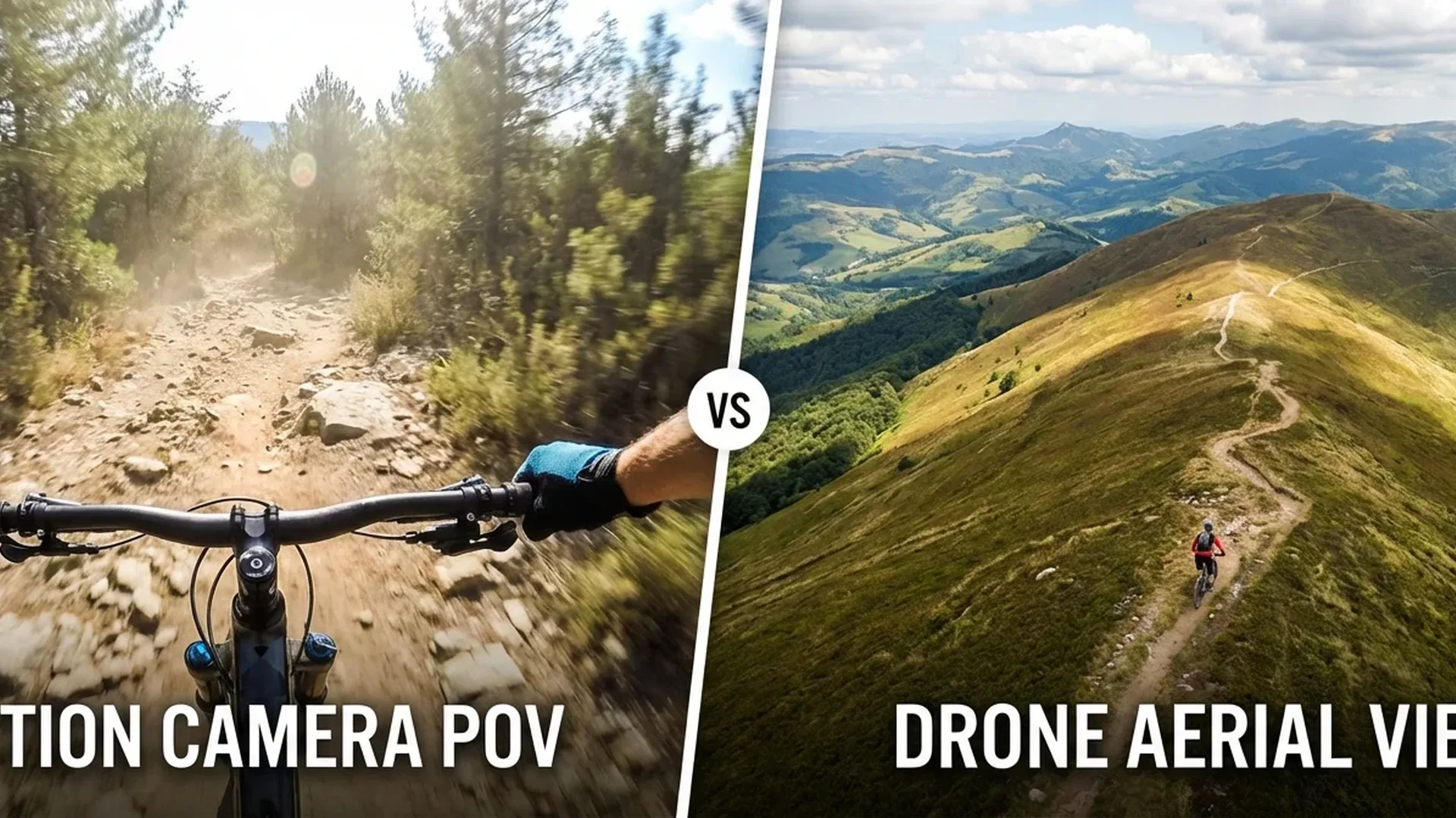 Side-by-side comparison of DJI Action 5 Pro action camera and DJI Mini 4 Pro drone showing size and design differences