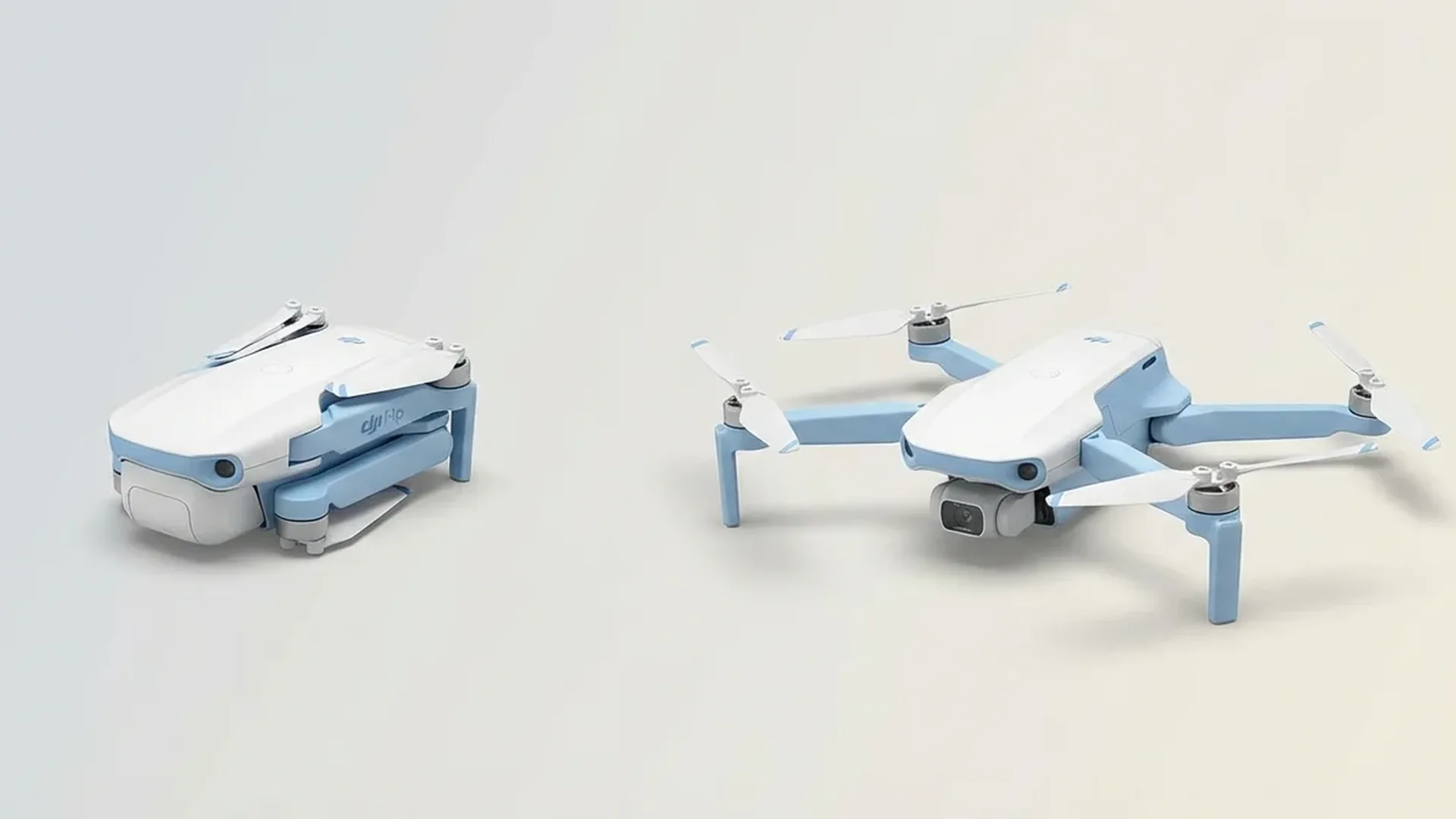 DJI Flip drone with full propeller guards extended, showing compact foldable design