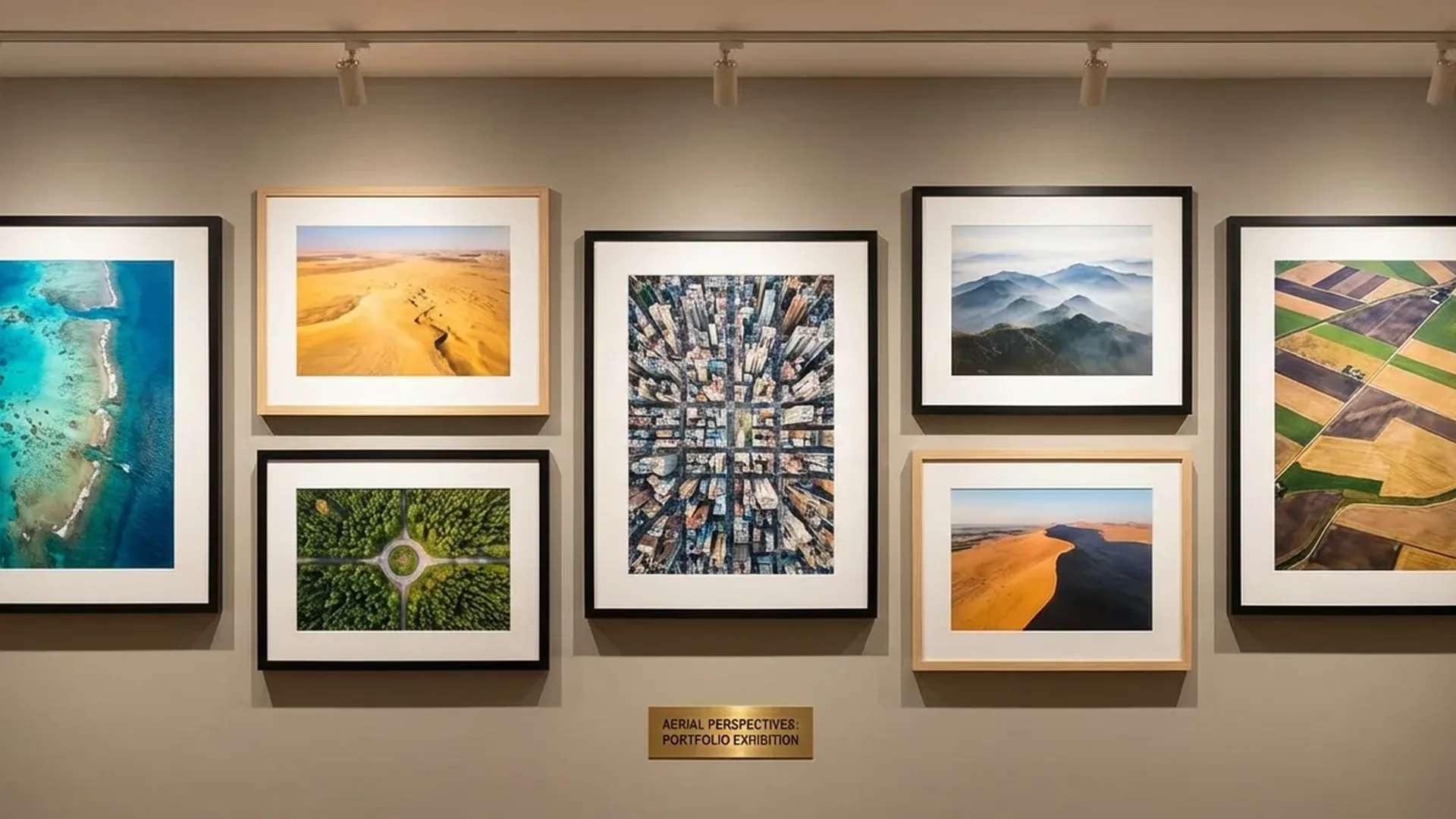 Professional drone photography portfolio showcase with aerial landscapes and real estate photos