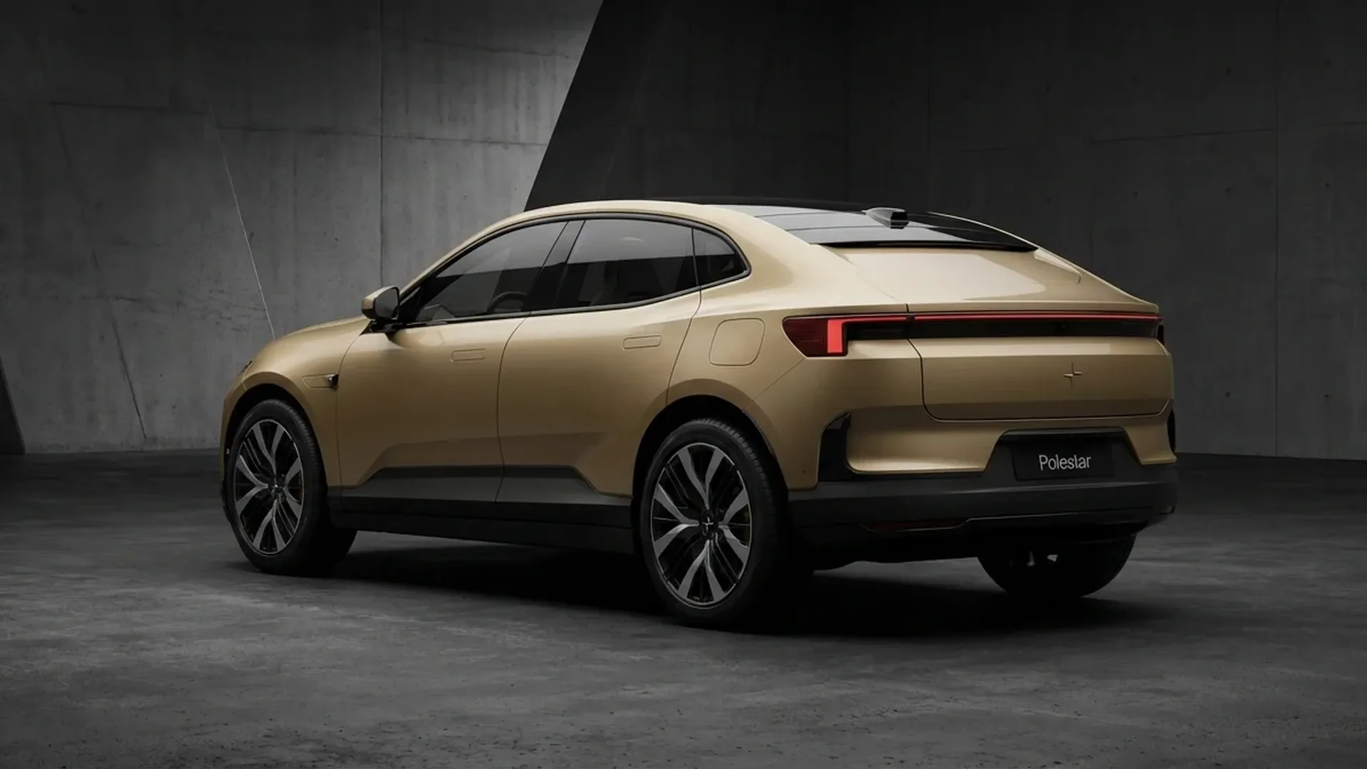 Polestar 4 εξωτερικός σχεδιασμός χωρίς πίσω τζάμι, coupe SUV προφίλ