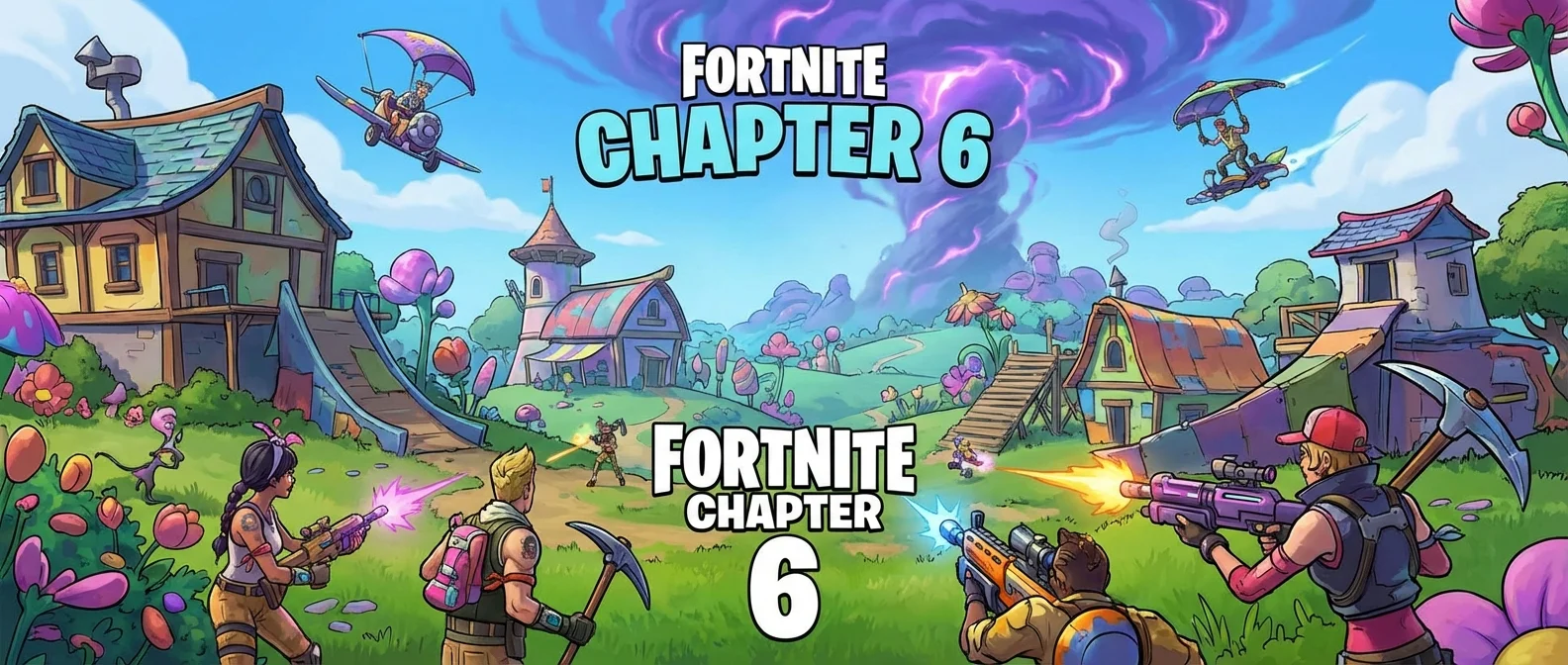 Fortnite Chapter 6 new map showcase with updated graphics and gameplay mechanics