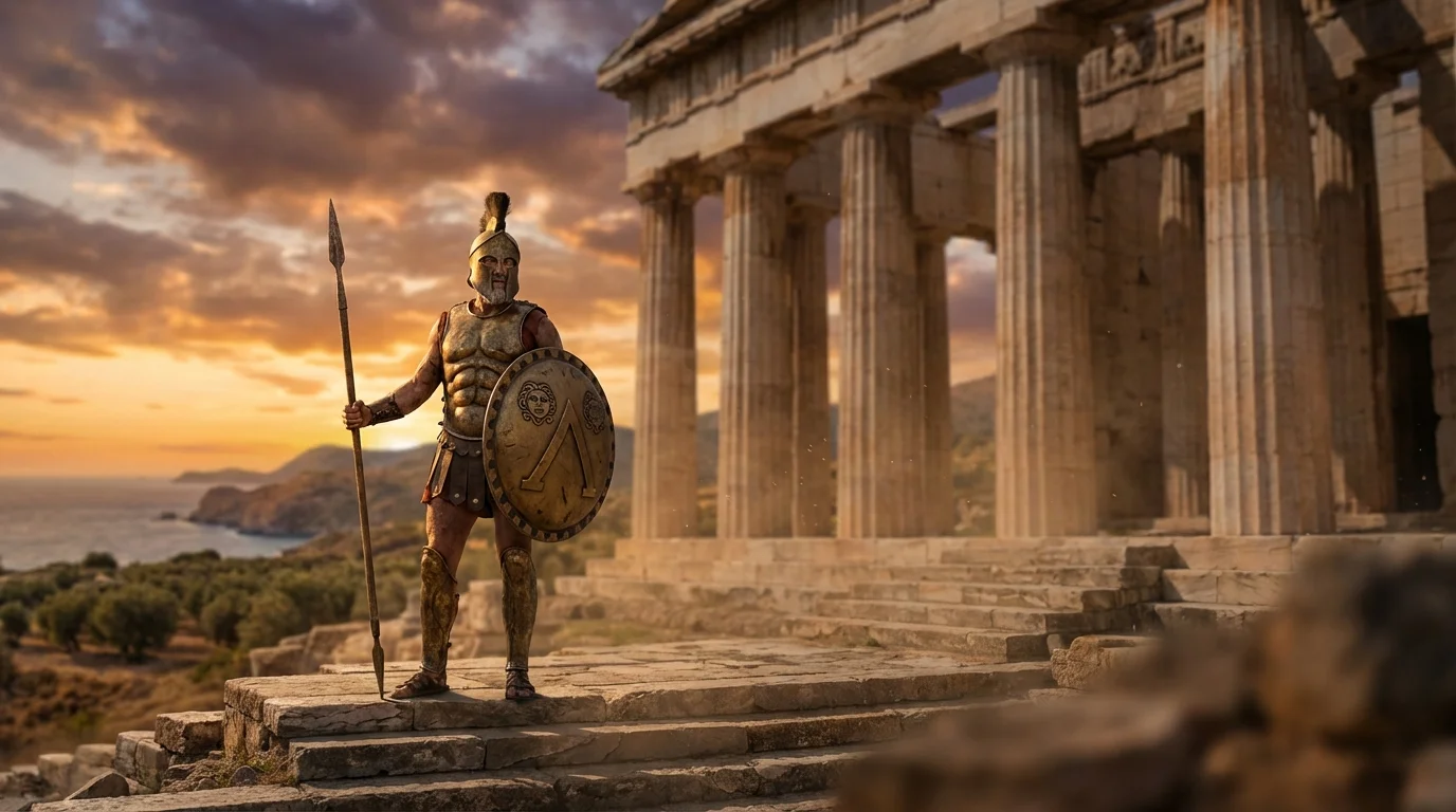 God of War Sons of Sparta gameplay screenshot με τον νεαρό Kratos και Deimos στην αρχαία Σπάρτη