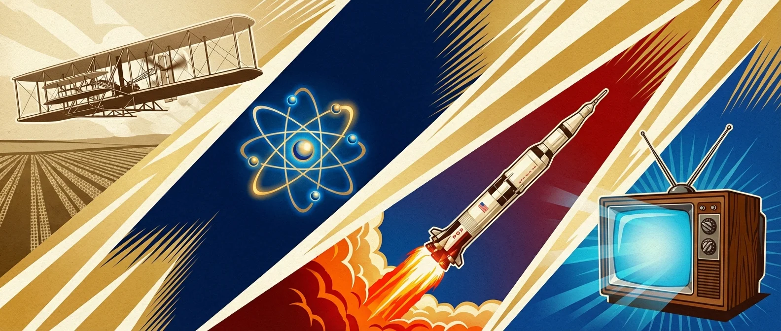 Early 20th century automobiles, aircraft and emerging computer technology