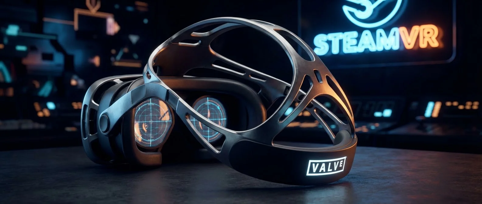 Valve Steam Frame VR headset showing ultra-lightweight design and advanced streaming technology for 2026 launch