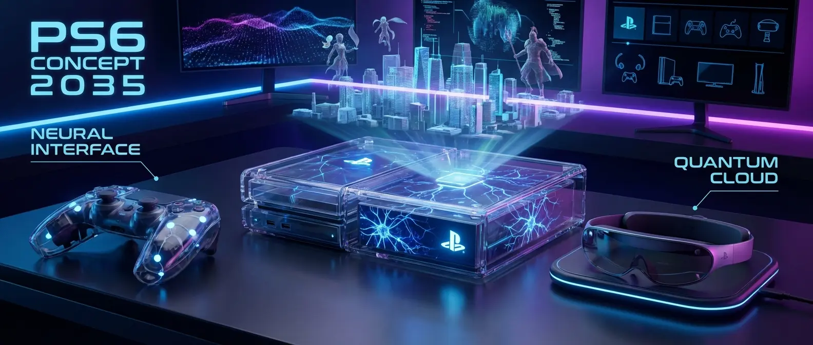 PlayStation 6 concept art showing potential future gaming technology