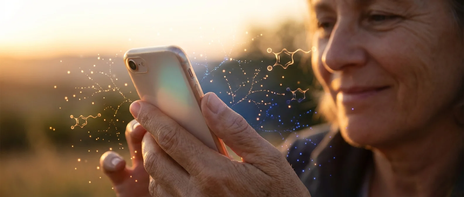 Brain dopamine pathways being triggered by smartphone notifications and social media apps