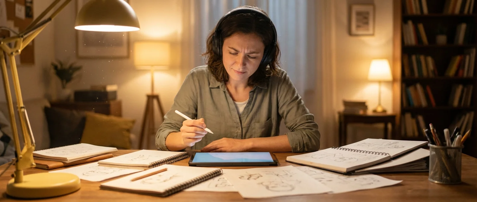 Person in deep flow state showing intense focus and concentration during peak performance