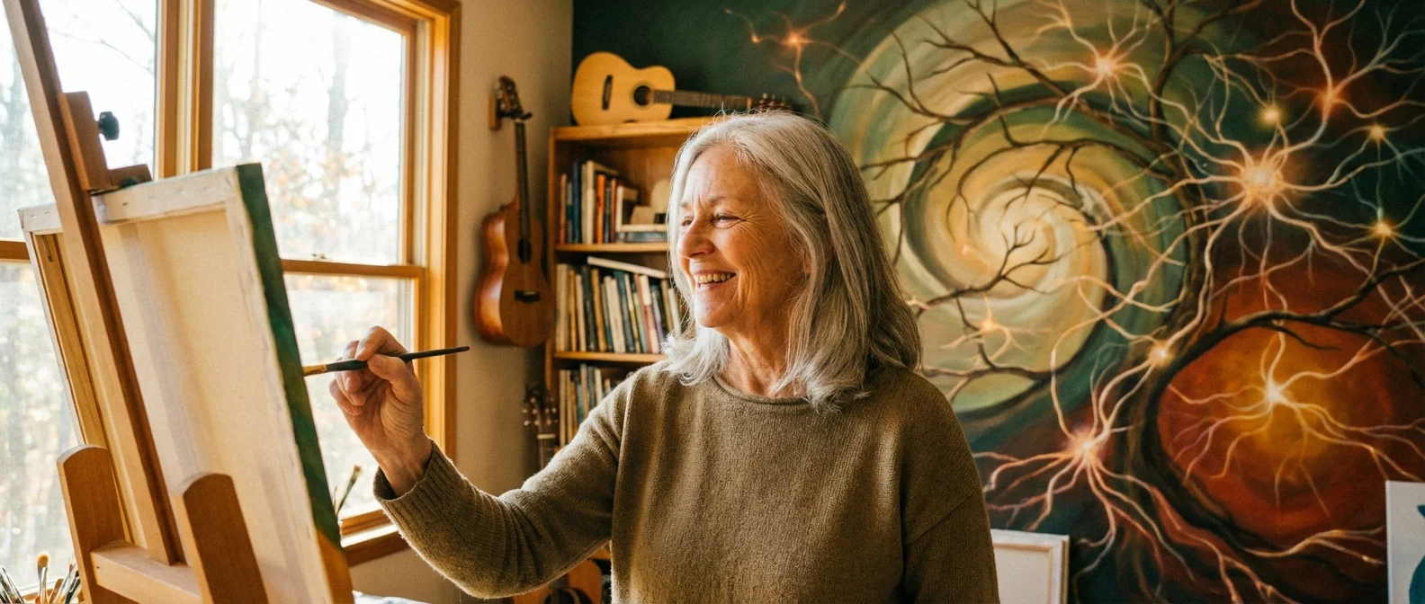 Brain neural networks showing neuroplasticity and synaptic connections forming new pathways