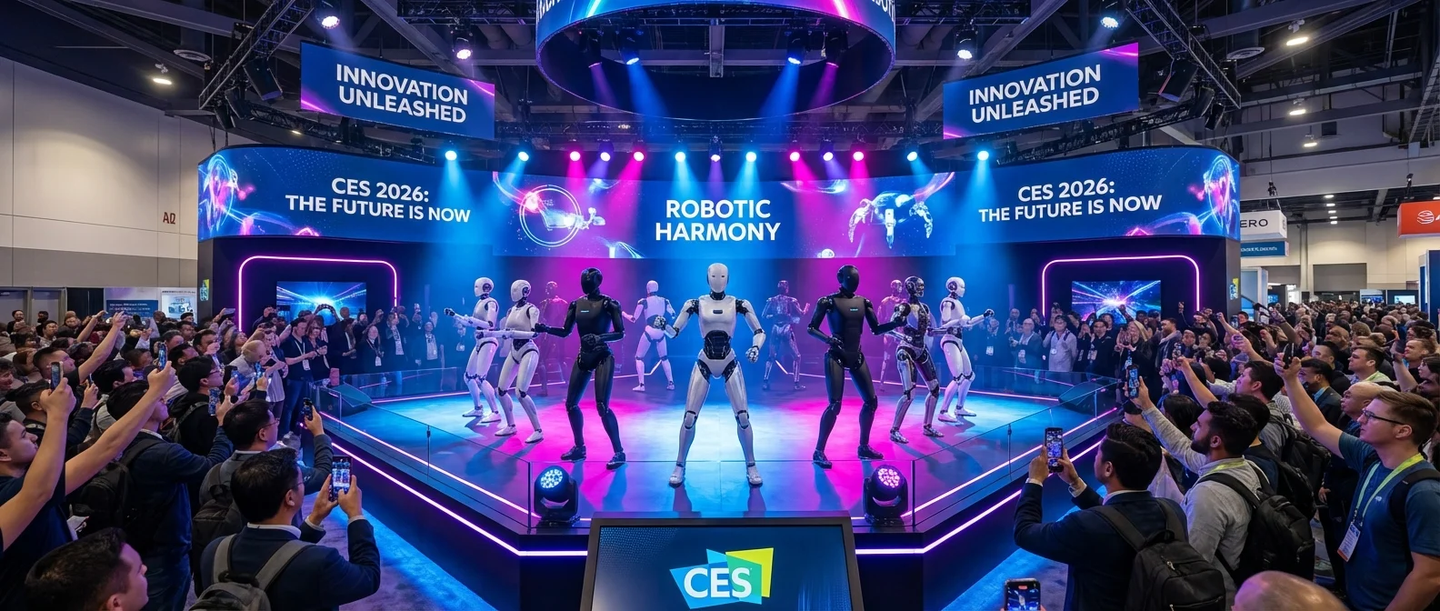Boston Dynamics Atlas robot demonstrating advanced mobility at CES 2026 Las Vegas convention center