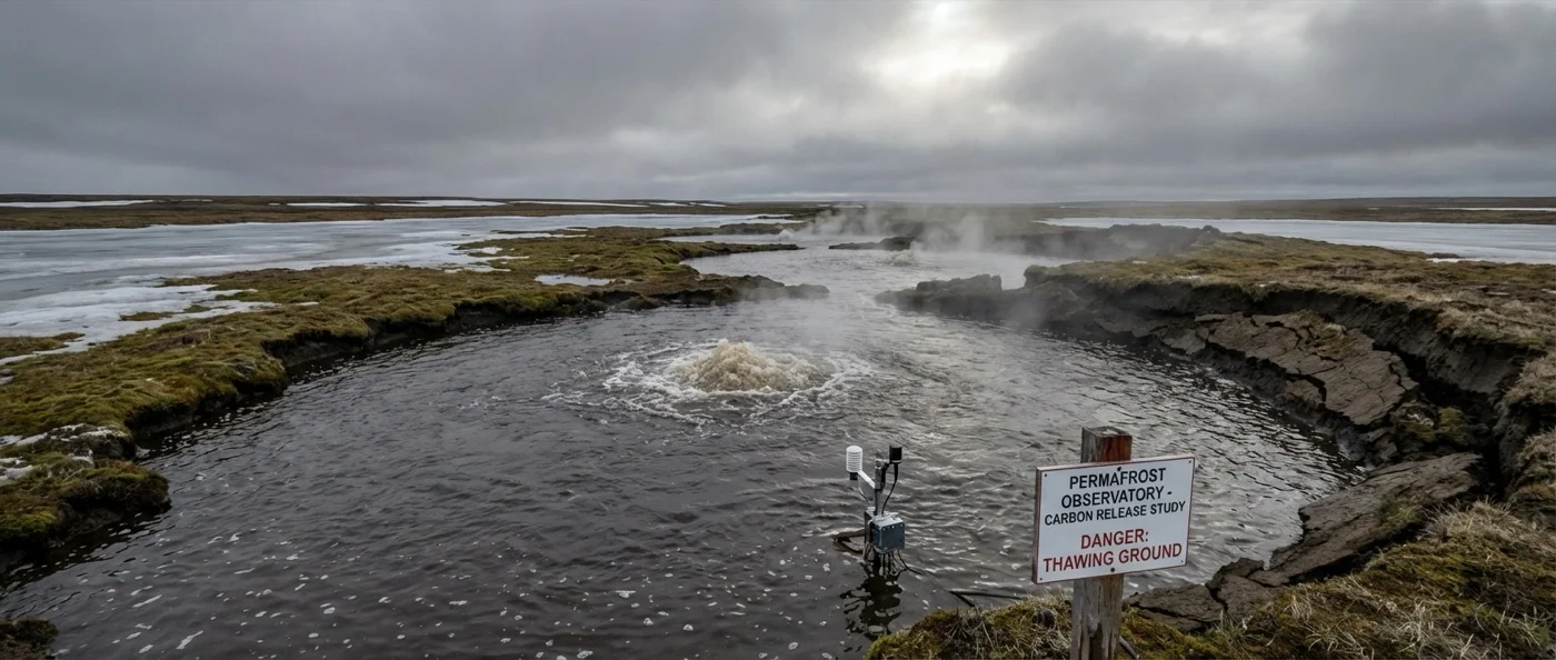 Congo Basin blackwater lake releasing ancient carbon deposits frozen for 14,000 years into atmosphere