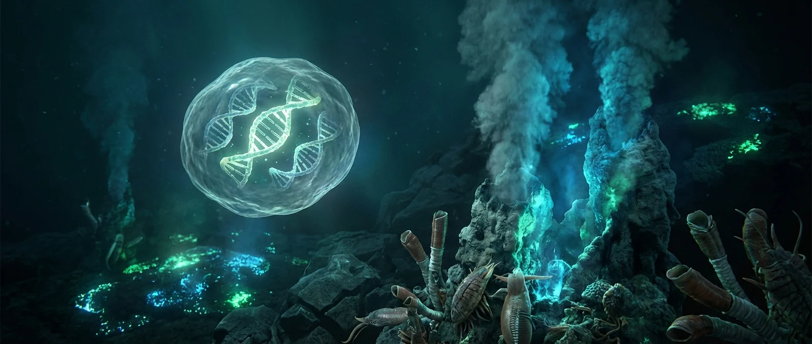 Microscopic visualization of ancient DNA strands and primordial genes that existed before LUCA, the last universal common ancestor