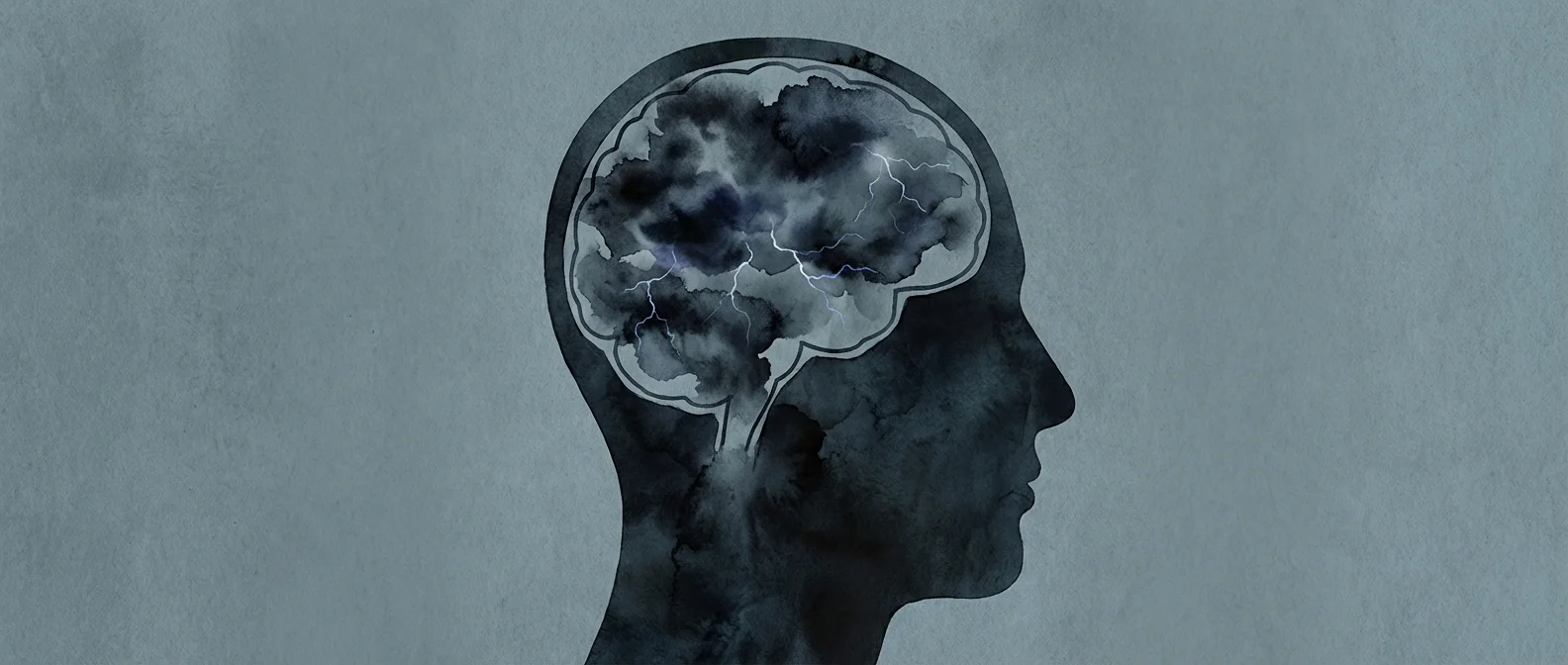 Elderly person experiencing depression as an early neurological symptom before Parkinson's or dementia diagnosis