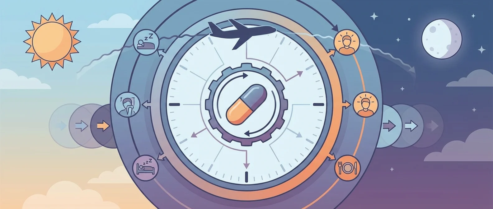Mic-628 compound structure and jet lag recovery timeline comparison chart