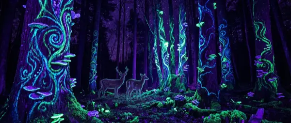 Forests Glow in UV and Deer Can See It