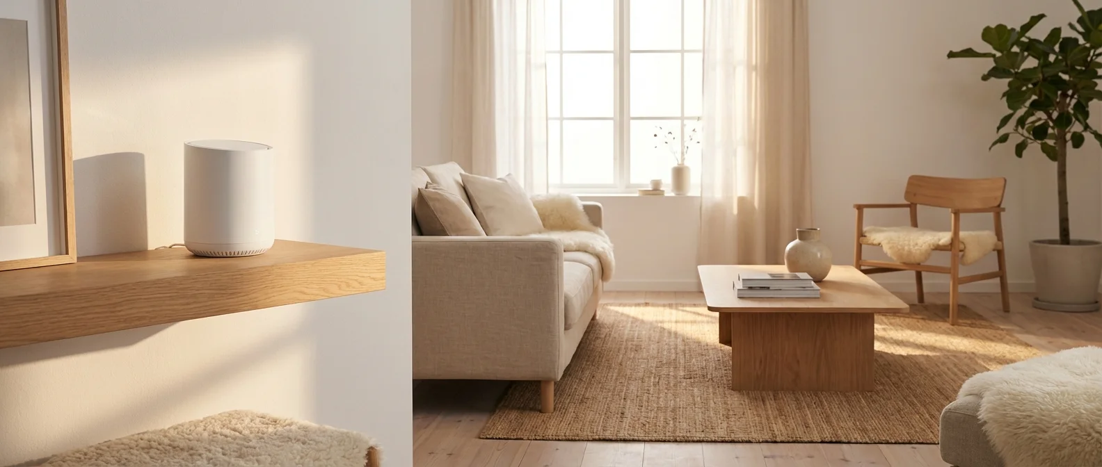 IKEA Dirigera smart home hub unboxed with setup instructions and compatible devices displayed