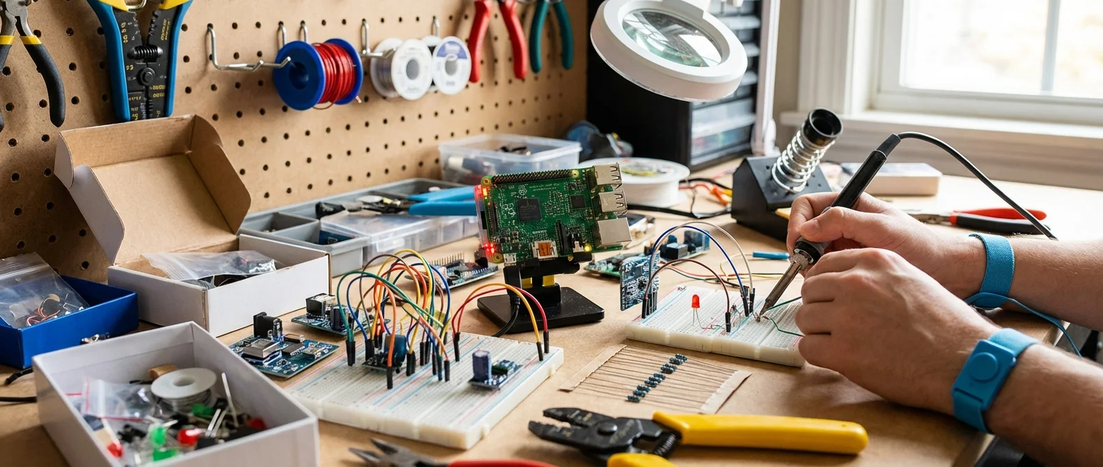 Raspberry Pi 4 με Home Assistant εγκατεστημένο και συνδεδεμένους αισθητήρες για smart home