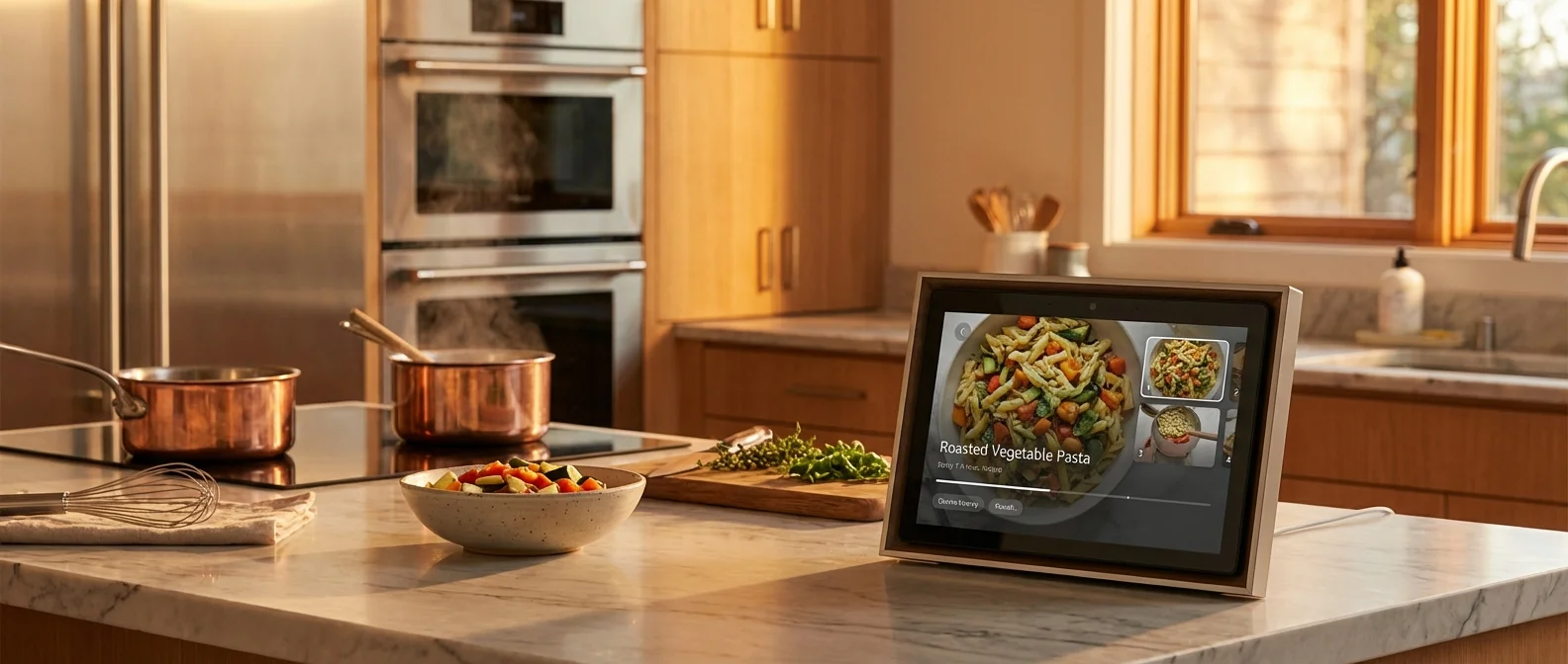 Best kitchen smart displays of 2026 showing recipes and timers on countertop setup