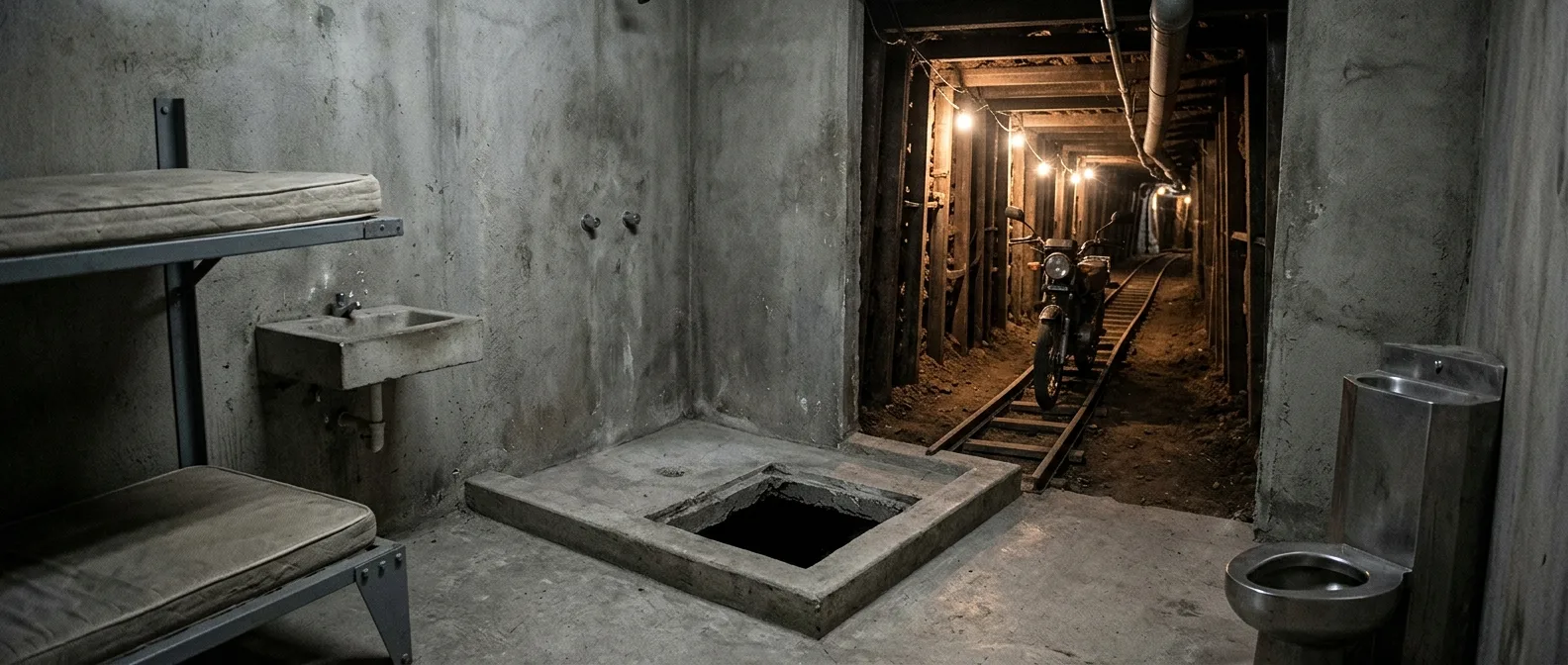El Chapo's elaborate underground tunnel escape route with motorcycle rails from Altiplano maximum security prison