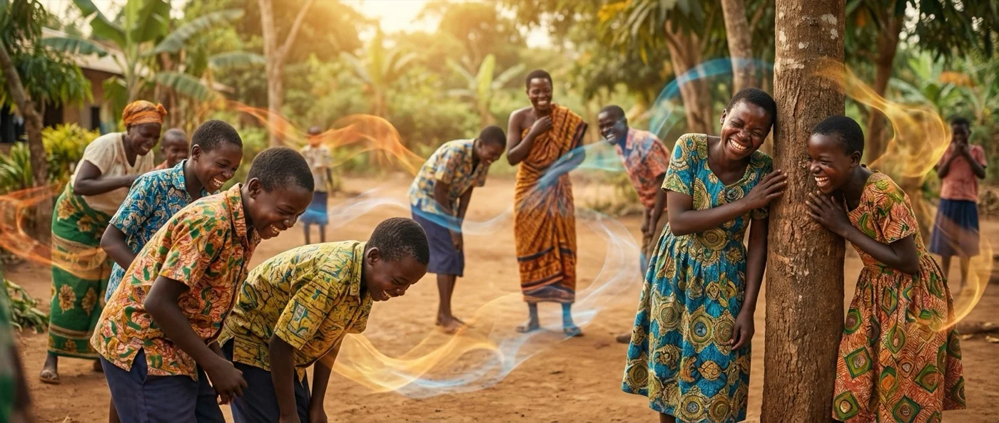 Students laughing uncontrollably during the 1962 Tanganyika laughter epidemic that spread through East African schools