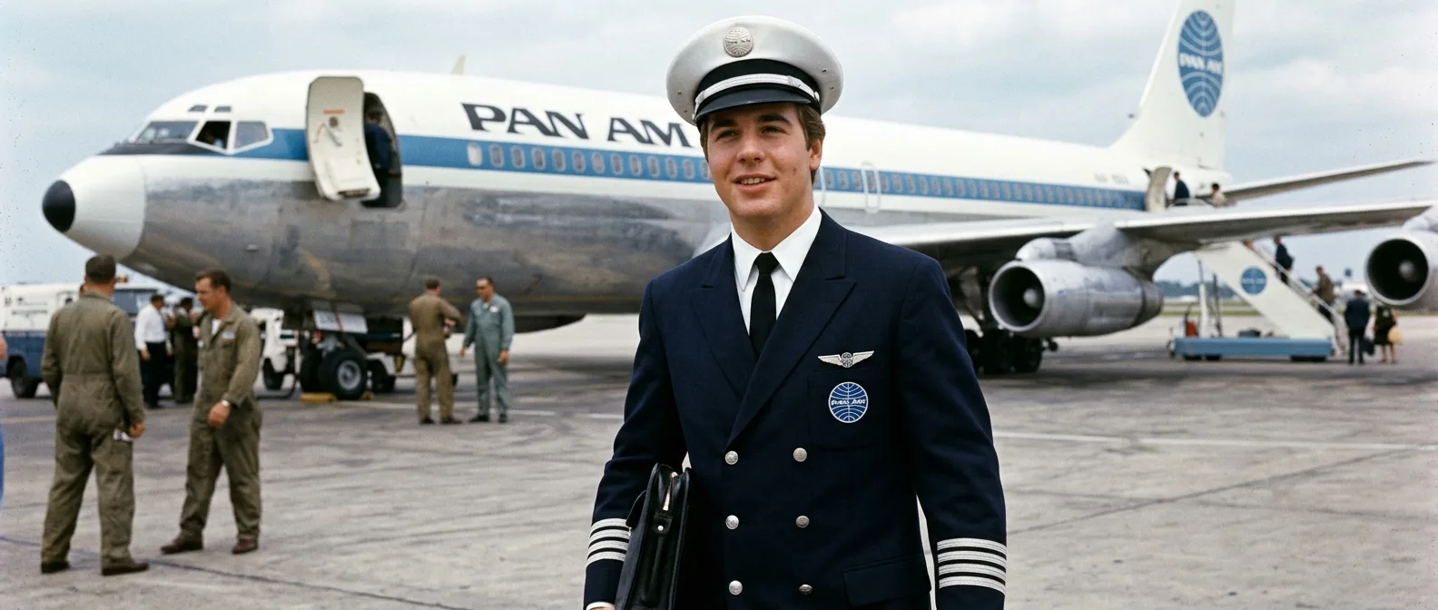 Frank Abagnale in his fake Pan Am pilot uniform during his con artist years