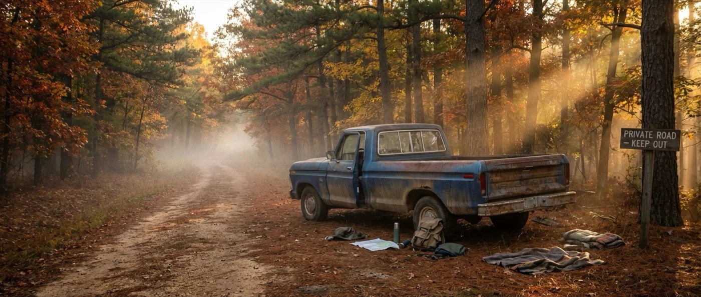 The abandoned Jamison family vehicle found in San Bois Mountains with $32,000 cash but no trace of the missing family
