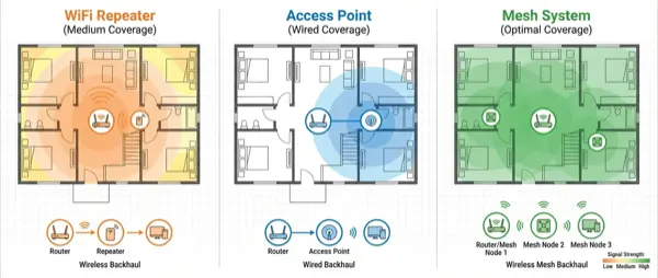 Mesh vs Repeater vs Access Point: Which One Is Right?