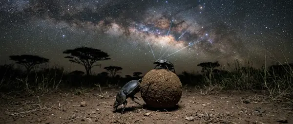 Dung Beetles Navigate Using the Milky Way Galaxy