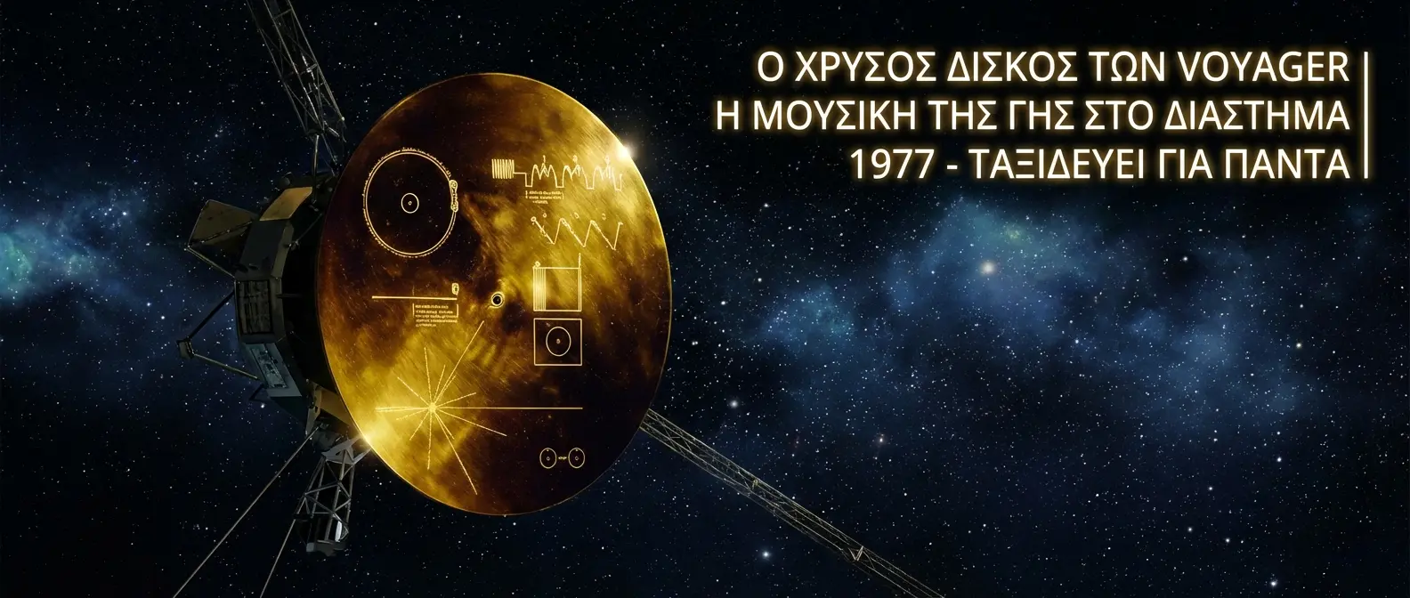 Voyager Golden Record του 1977 με χαραγμένες οδηγίες αναπαραγωγής