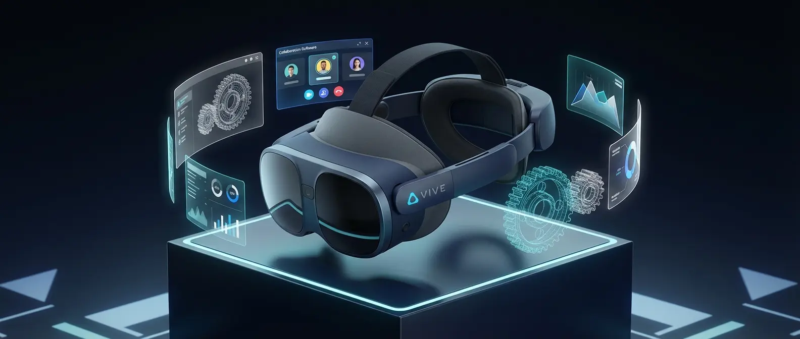 HTC Vive XR Elite standalone VR headset with tracking sensors