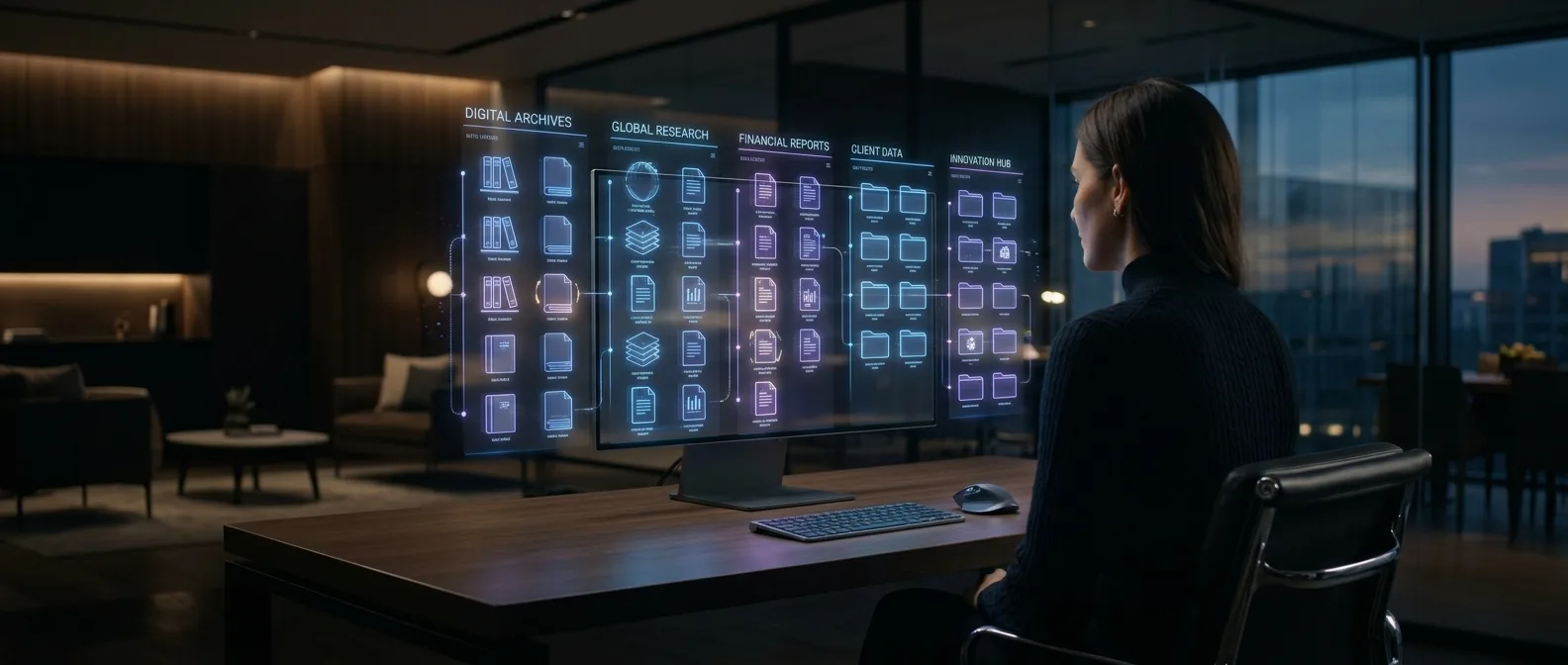 ChatGPT Library interface showing automatic file storage and organization features