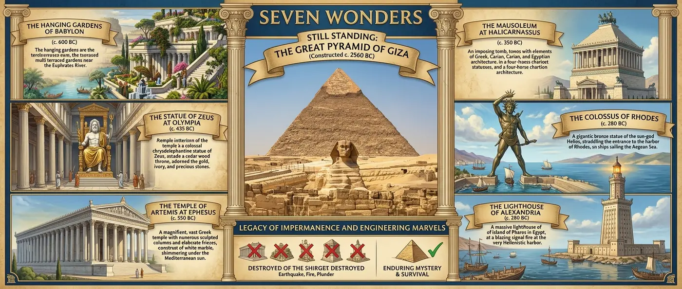 The Seven Wonders of the Ancient World and their remains today