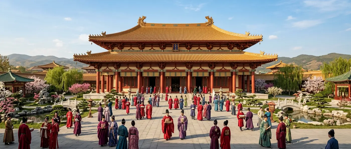 Tang Dynasty palace complex in Chang'an showing the grandeur of China's golden age