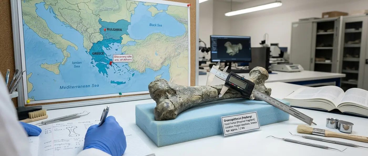 Graecopithecus freybergi fossil jawbone from Bulgaria showing 7.2-million-year-old dental features that challenge African origins of humanity