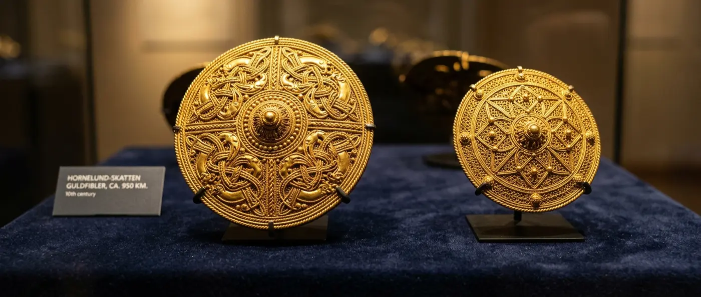 Intricate Viking gold brooches from Hornelund showing masterful 11th-century Scandinavian craftsmanship