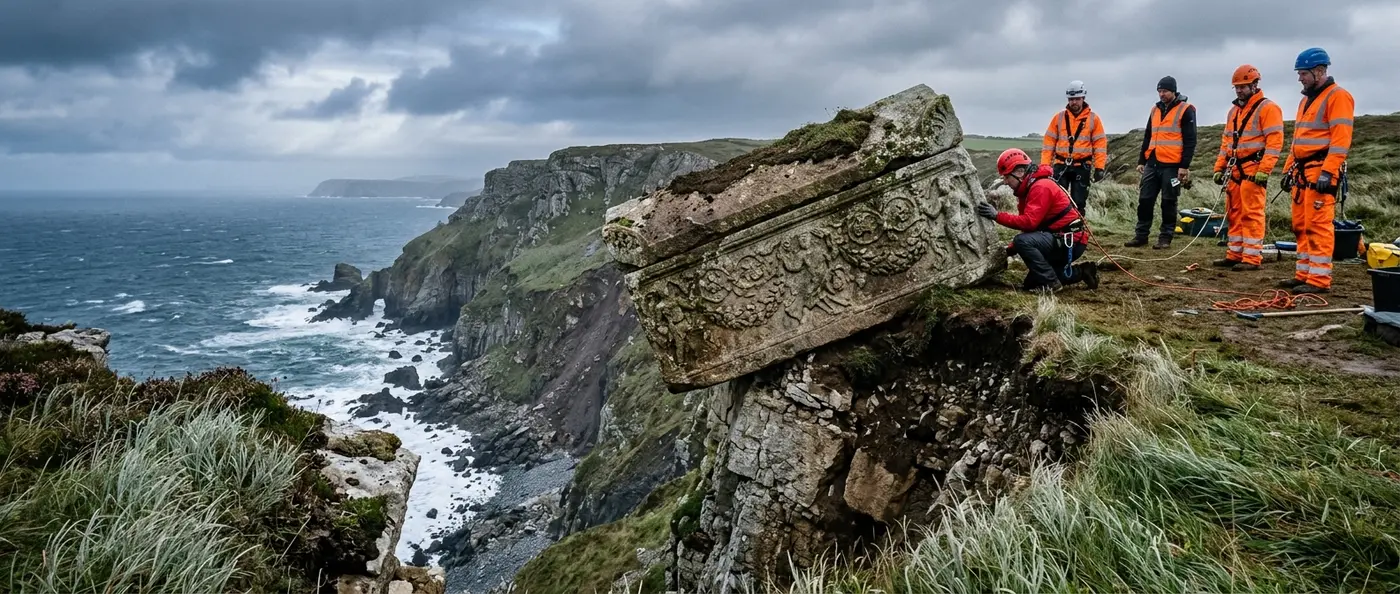 Roman funeral procession with ornate coffins traveling through treacherous Bithynian mountain passes in 337 AD