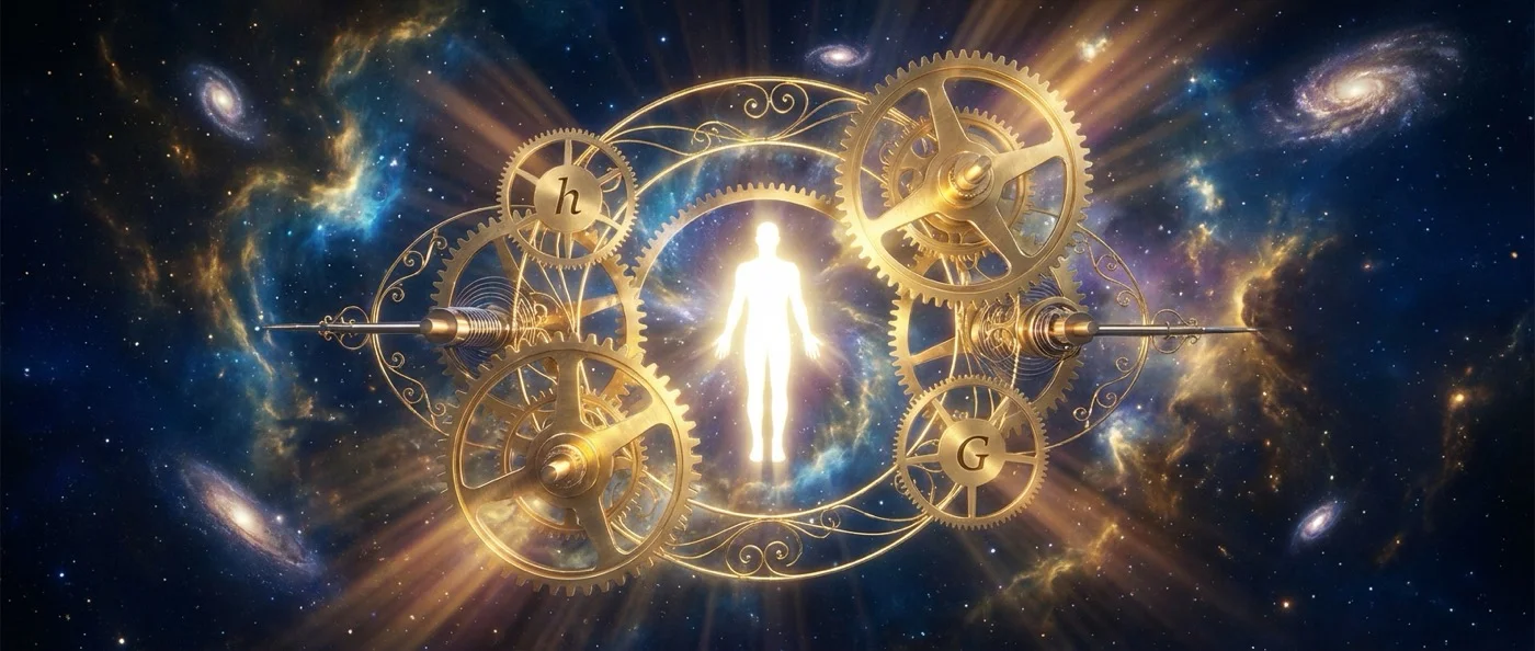 Visual representation of the Anthropic Principle showing fine-tuned universal constants that make life possible